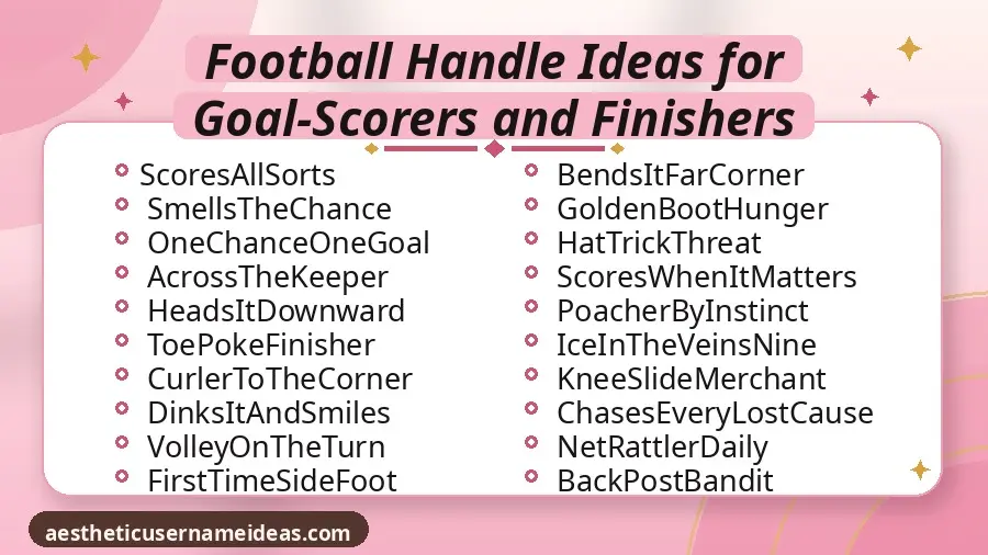 Football Handle Ideas for Goal-Scorers and Finishers