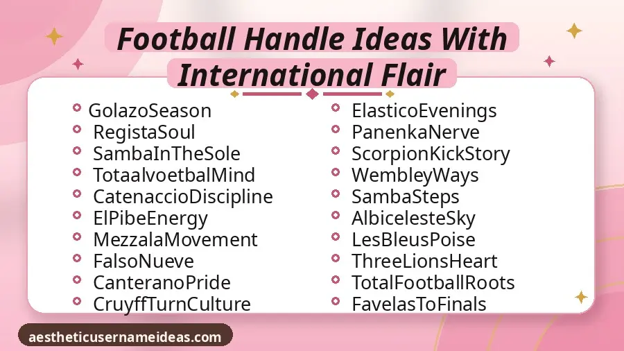 Football Handle Ideas With International Flair