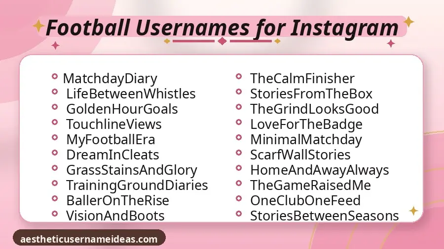 Football Usernames for Instagram