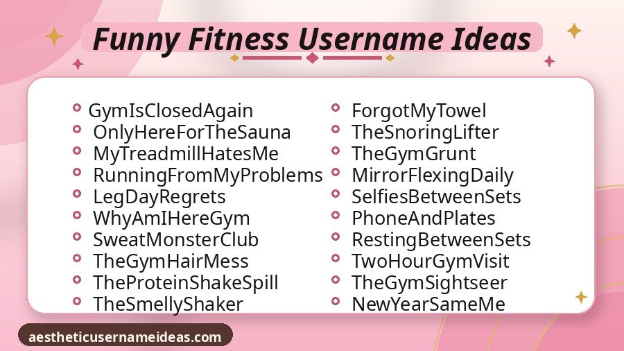 Funny Fitness Username Ideas