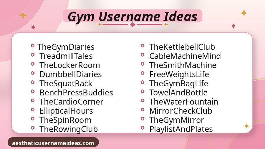 Gym Username Ideas