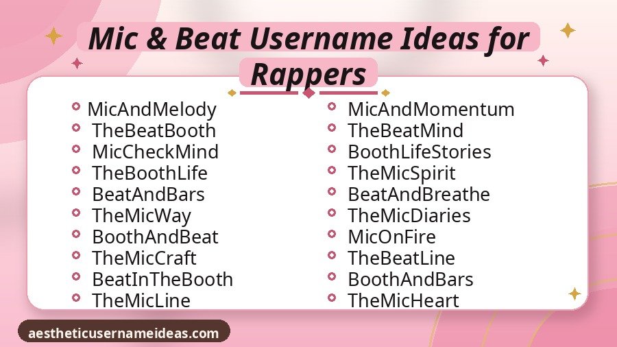 Mic & Beat Username Ideas for Rappers