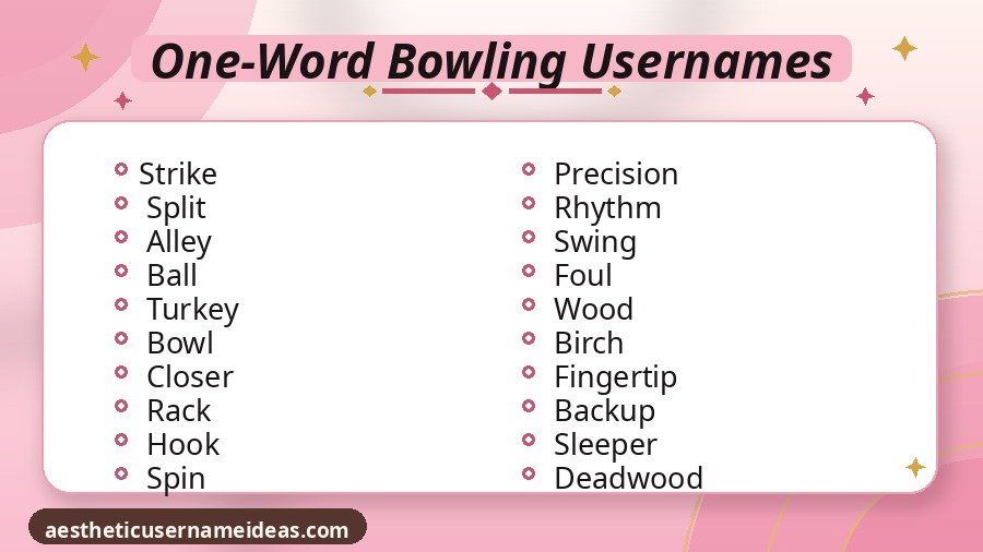 One-Word Bowling Usernames