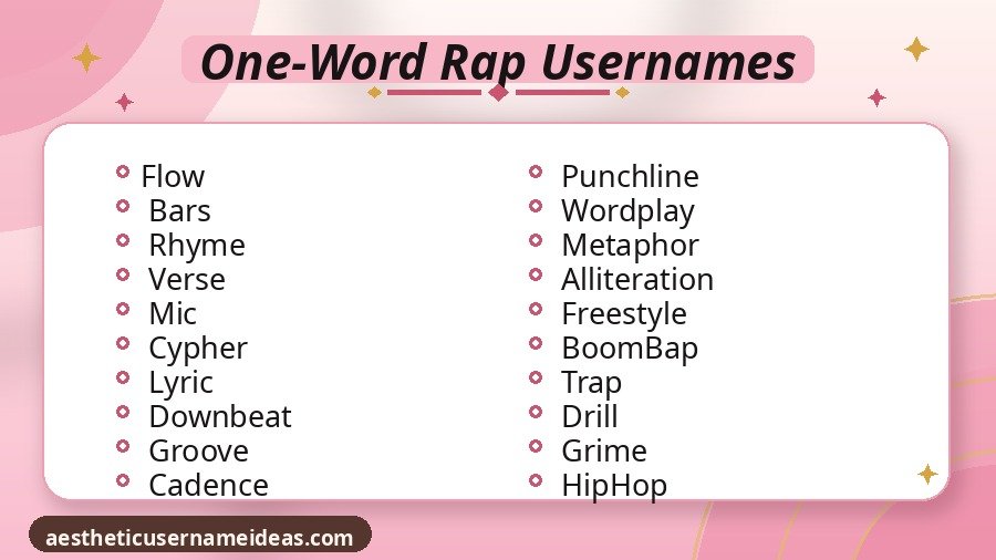 One-Word Rap Usernames