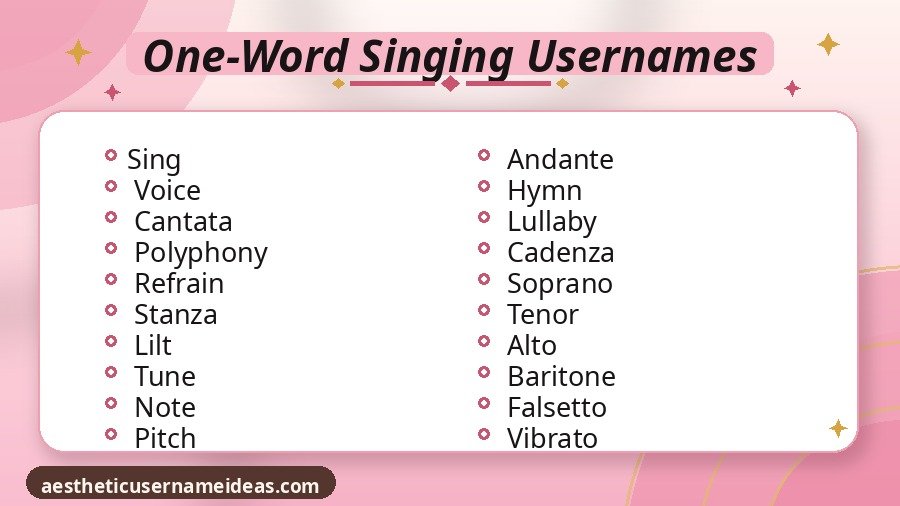 One-Word Singing Usernames