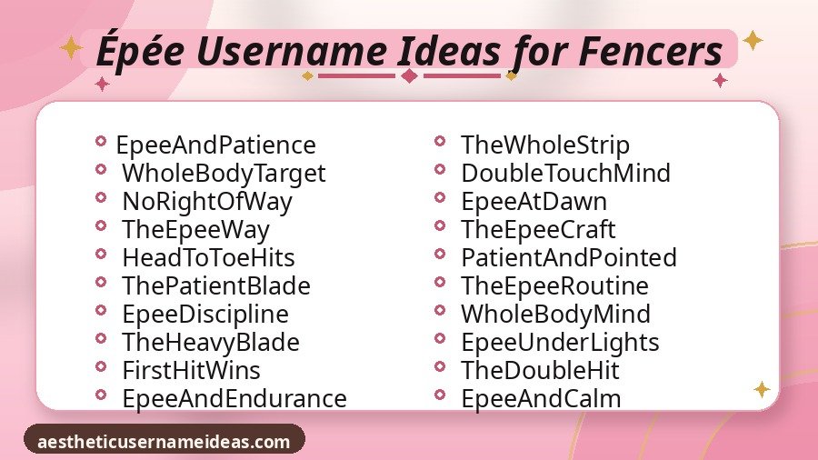Épée Username Ideas for Fencers