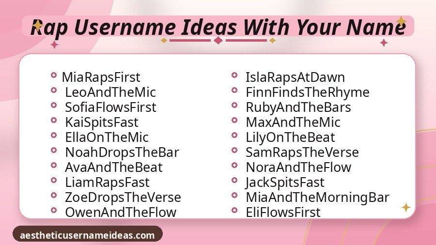 Rap Username Ideas With Your Name