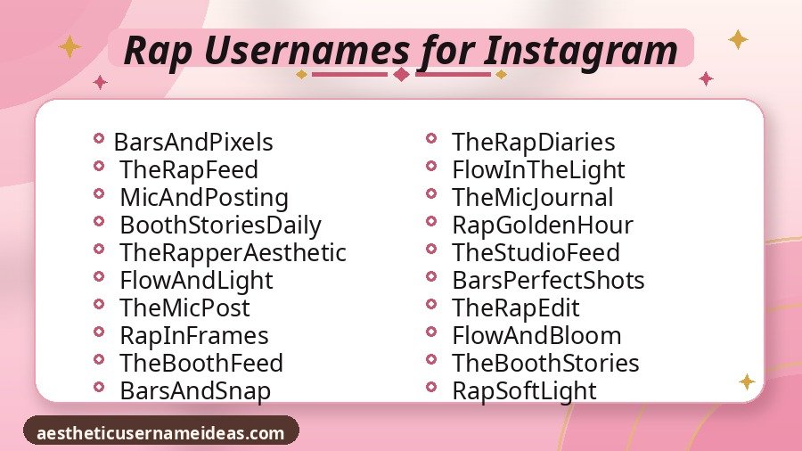 Rap Usernames for Instagram