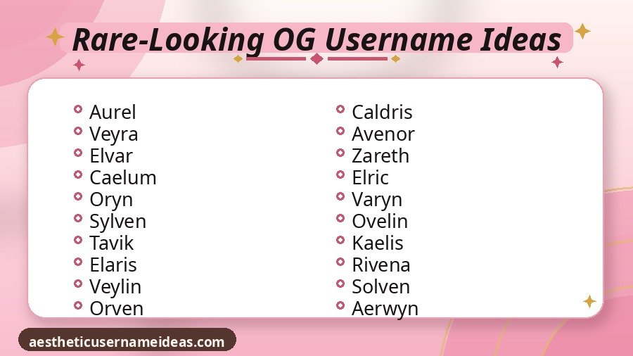 Rare-Looking OG Username Ideas