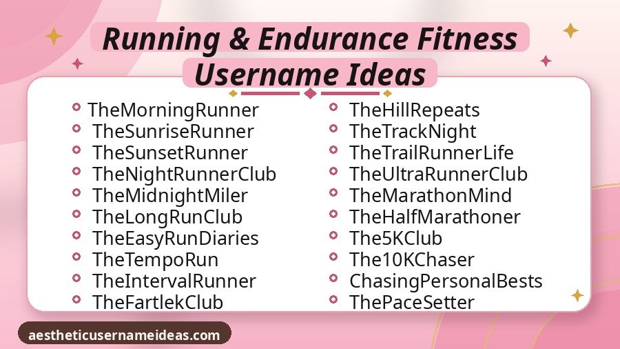 Running & Endurance Fitness Username Ideas