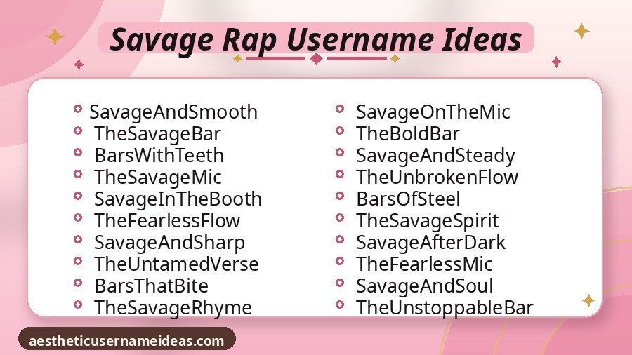 Savage Rap Username Ideas