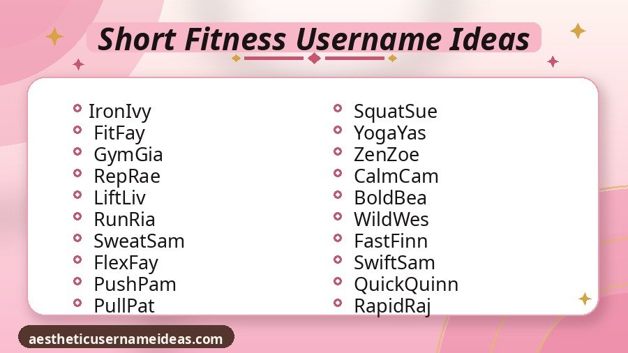 Short Fitness Username Ideas