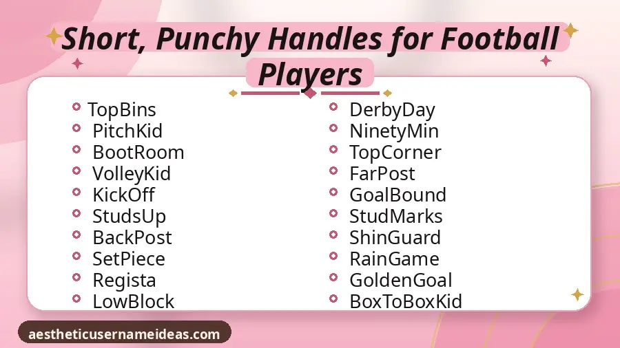 Short, Punchy Handles for Football Players