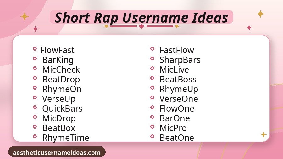 Short Rap Username Ideas