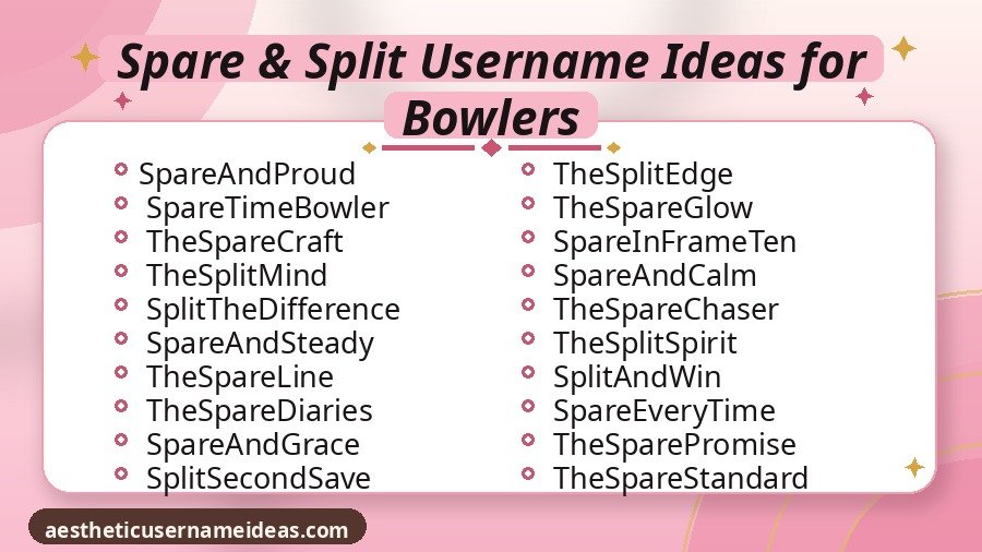 Spare & Split Username Ideas for Bowlers