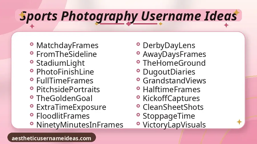 Sports Photography Username Ideas