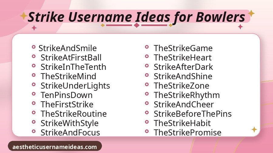 Strike Username Ideas for Bowlers