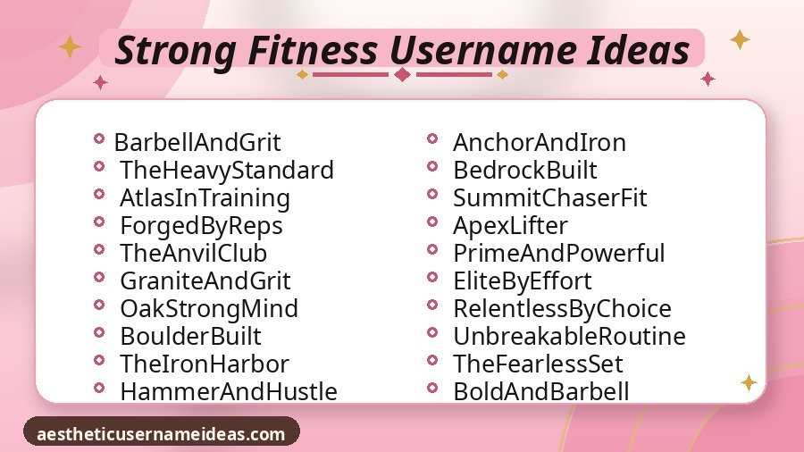 Strong Fitness Username Ideas