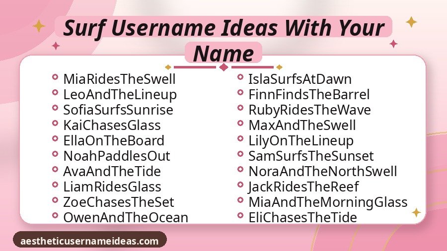 Surf Username Ideas With Your Name