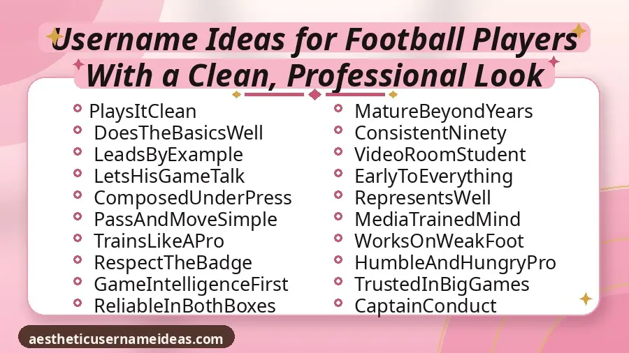 Username Ideas for Football Players With a Clean, Professional Look
