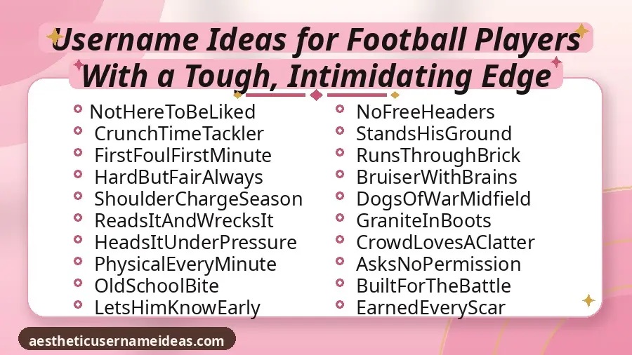 Username Ideas for Football Players With a Tough, Intimidating Edge